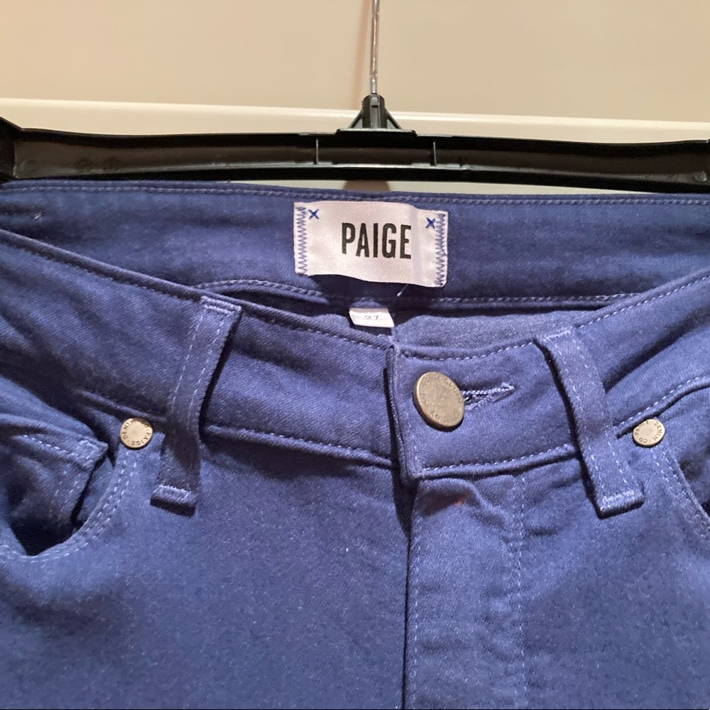 Dark blue brush denim Paige jeans
